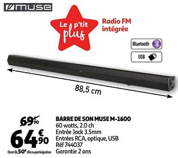 Promoties Barre de son muse m-1600 - Muse - Geldig van 28/11/2018 tot 24/12/2018 bij Auchan