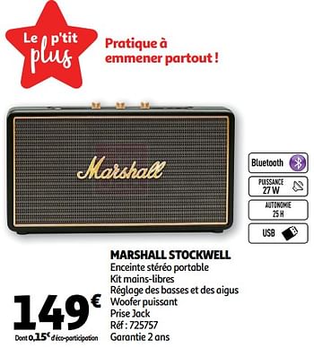 Promotions Marshall stockwell - MARSHALL - Valide de 28/11/2018 à 24/12/2018 chez Auchan Ronq