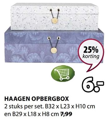 Promoties Haagen opbergbox - Huismerk - Jysk - Geldig van 03/12/2018 tot 16/12/2018 bij Jysk