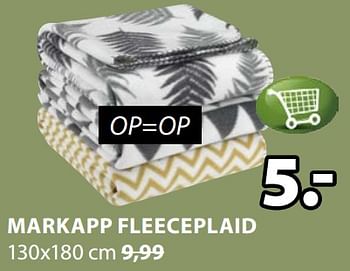 Promoties Markapp fleeceplaid - Huismerk - Jysk - Geldig van 03/12/2018 tot 16/12/2018 bij Jysk