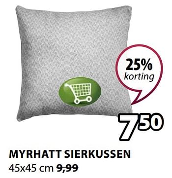 Promoties Myrhatt sierkussen - Huismerk - Jysk - Geldig van 03/12/2018 tot 16/12/2018 bij Jysk