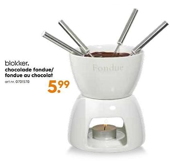 een Verslagen in tegenstelling tot Huismerk - Blokker Chocolade fondue- fondue au chocolat - Promotie bij  Blokker