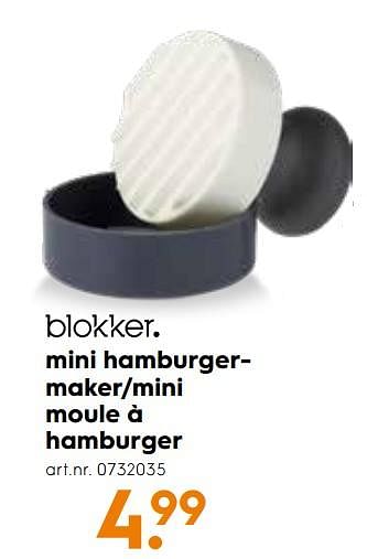 Kosmisch Ondergeschikt dik Huismerk - Blokker Mini hamburgermaker-mini moule à hamburger - Promotie  bij Blokker