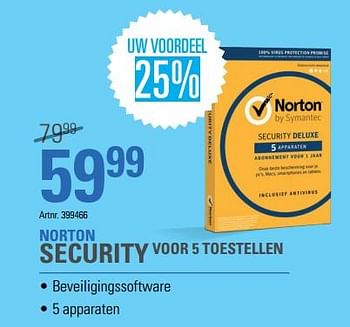 Promoties Norton security voor 5 toestellen - Norton - Geldig van 06/12/2018 tot 31/12/2018 bij Auva