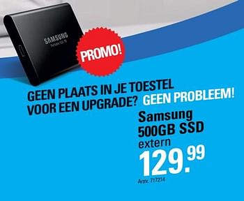 Promoties Samsung 500gb ssd extern - Samsung - Geldig van 06/12/2018 tot 31/12/2018 bij Auva
