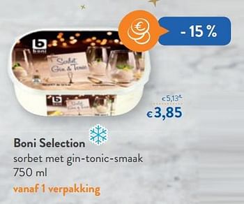 Promoties Boni selection sorbet met gin-tonic-smaak - Boni - Geldig van 05/12/2018 tot 13/12/2018 bij OKay