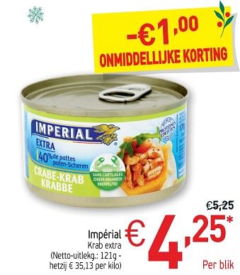 Promoties Krab extra - Imperial - Geldig van 27/11/2018 tot 31/12/2018 bij Intermarche