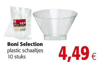 Promoties Boni selection plastic schaaltjes - Boni - Geldig van 05/12/2018 tot 18/12/2018 bij Colruyt