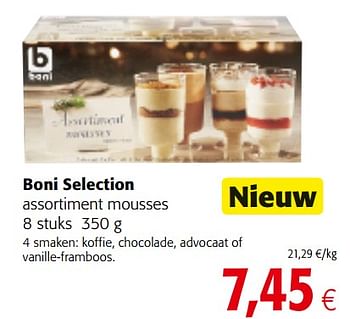 Promoties Boni selection assortiment mousses - Boni - Geldig van 05/12/2018 tot 18/12/2018 bij Colruyt