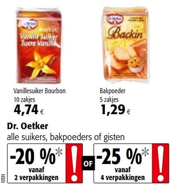 Promotions Dr. oetker alle suikers, bakpoeders of gisten - Dr. Oetker - Valide de 05/12/2018 à 18/12/2018 chez Colruyt