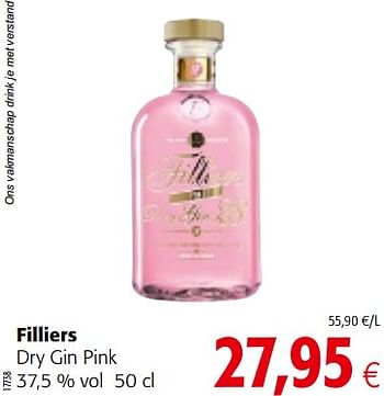 Promoties Filliers dry gin pink - Filliers - Geldig van 05/12/2018 tot 18/12/2018 bij Colruyt