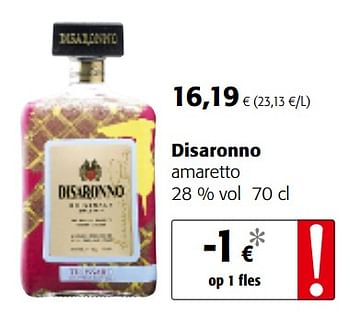 Promoties Disaronno amaretto - Disaronno - Geldig van 05/12/2018 tot 18/12/2018 bij Colruyt