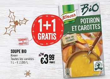 Promotions Soupe bio knorr - Knorr - Valide de 06/12/2018 à 12/12/2018 chez Delhaize