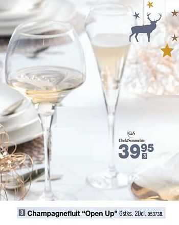 Promoties Champagnefluit open up - Chef&Sommelier - Geldig van 03/12/2018 tot 31/12/2018 bij Home & Co