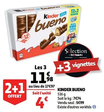 Promotions Kinder bueno - Kinder - Valide de 05/12/2018 à 11/12/2018 chez Auchan Ronq