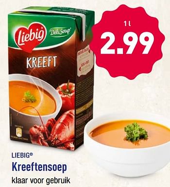 Promoties Kreeftensoep - Liebig - Geldig van 10/12/2018 tot 15/12/2018 bij Aldi