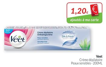 Promotions Crème dépilatoire peaux sensibles - Veet - Valide de 01/12/2018 à 31/12/2018 chez Intermarche