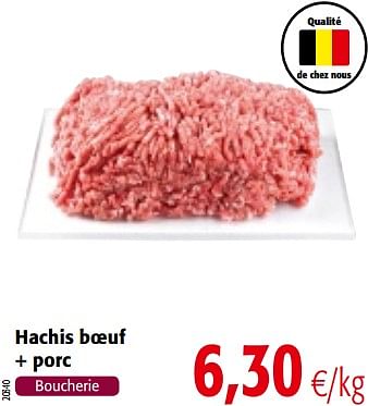 Promotions Hachis boeuf + porc - Produit maison - Colruyt - Valide de 05/12/2018 à 18/12/2018 chez Colruyt