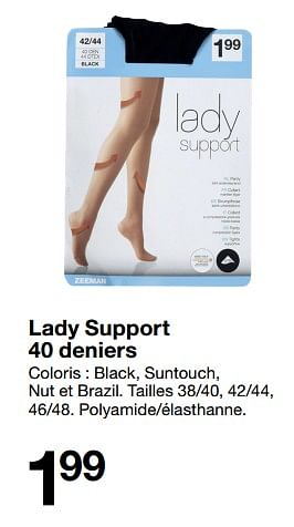 Promotions Lady support 40 deniers - Produit maison - Zeeman  - Valide de 08/12/2018 à 14/12/2018 chez Zeeman
