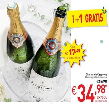 Promotions Charles de cazanove champagre brut classique - Champagne - Valide de 27/11/2018 à 31/12/2018 chez Intermarche