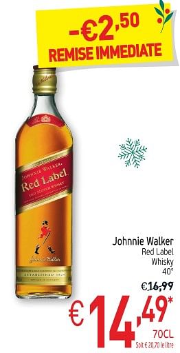 Promotions Red label whisky - Johnnie Walker - Valide de 27/11/2018 à 31/12/2018 chez Intermarche