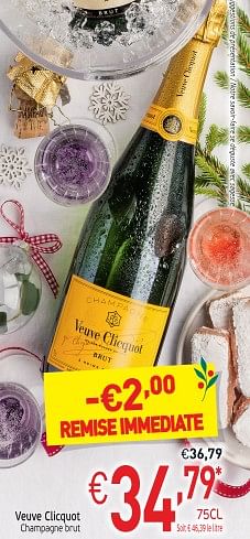 Promotions Veuve clicquot champagne brut - Veuve Clicquot - Valide de 27/11/2018 à 31/12/2018 chez Intermarche