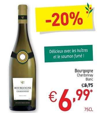 Promotions Bourgogne chardonnay blanc - Vins blancs - Valide de 27/11/2018 à 31/12/2018 chez Intermarche