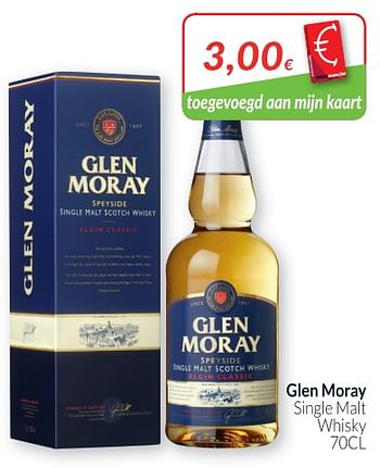 Promoties Glen moray single malt whisky - Glen Moray - Geldig van 01/12/2018 tot 31/12/2018 bij Intermarche