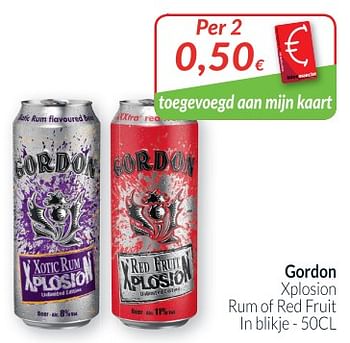 Promoties Gordon xplosion rum of red fruit - Gordon - Geldig van 01/12/2018 tot 31/12/2018 bij Intermarche