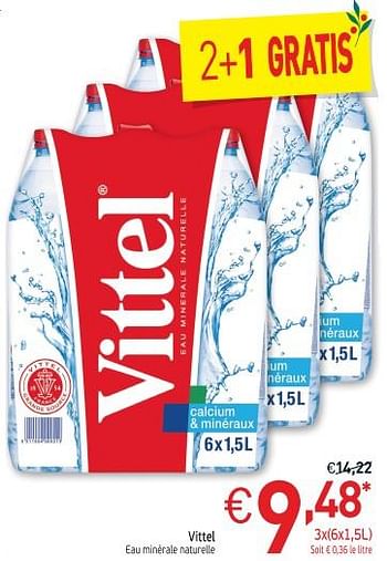 Promotions Vittel eau minérale naturelle - Vittel - Valide de 27/11/2018 à 31/12/2018 chez Intermarche