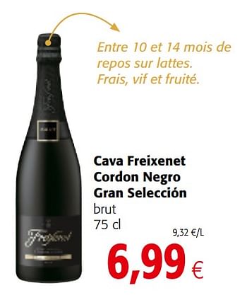 Promotions Cava freixenet cordon negro gran selección brut - Freixenet - Valide de 05/12/2018 à 18/12/2018 chez Colruyt
