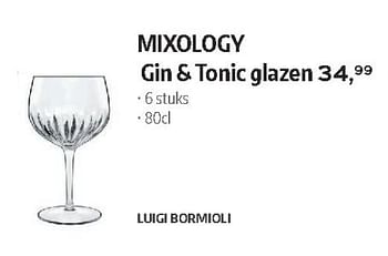 Promoties Mixology gin + tonic glazen - Luigi Bormioli - Geldig van 03/12/2018 tot 31/12/2018 bij ShopWillems
