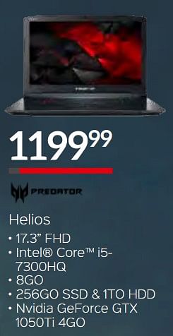 Promotions Predator helios - Acer - Valide de 10/12/2018 à 31/12/2018 chez Selexion