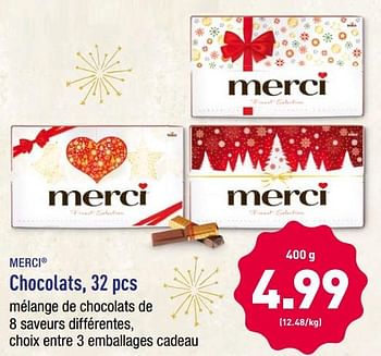 Promotions Chocolats - MERCI - Valide de 10/12/2018 à 15/12/2018 chez Aldi
