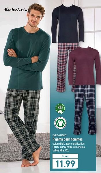 Promotions Pyjama pour hommes - Enrico Mori - Valide de 10/12/2018 à 15/12/2018 chez Aldi