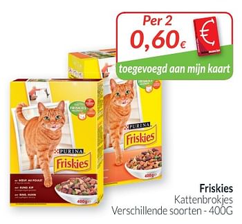 Promoties Friskies kattenbrokjes verschillende soorten - Friskies - Geldig van 01/12/2018 tot 31/12/2018 bij Intermarche