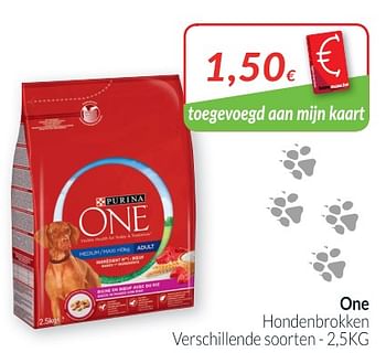 Promoties One hondenbrokken verschillende soorten - Purina - Geldig van 01/12/2018 tot 31/12/2018 bij Intermarche
