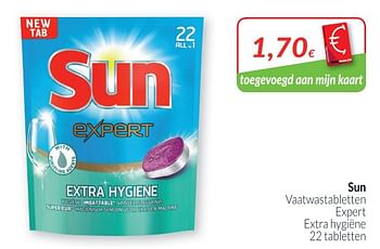 Promotions Sun vaatwastabletten expert extra hygiène - Sun - Valide de 01/12/2018 à 31/12/2018 chez Intermarche
