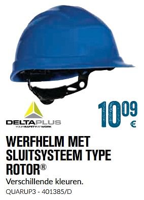 Promoties Werfhelm met sluitsysteem type rotor - Deltaplus - Geldig van 01/12/2018 tot 28/01/2019 bij Meno Pro