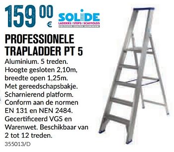 Promoties Professionele trapladder pt 5 - Solide - Geldig van 01/12/2018 tot 28/01/2019 bij Meno Pro