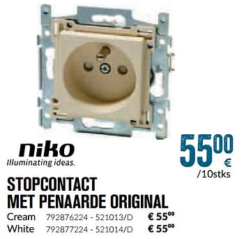 Promoties Stopcontact met penaarde original cream - Niko - Geldig van 01/12/2018 tot 28/01/2019 bij Meno Pro