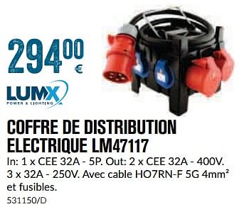 Promoties Coffre de distribution electrique lm47117 - LumX - Geldig van 01/12/2018 tot 28/01/2019 bij Meno Pro