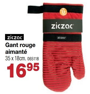 Promotions Gant rouge aimanté - Ziczac - Valide de 03/12/2018 à 31/12/2018 chez Home & Co