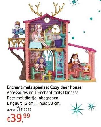 Promoties Enchantimals speelset cozy deer house - Enchantimals  - Geldig van 12/12/2018 tot 31/12/2018 bij Dreamland