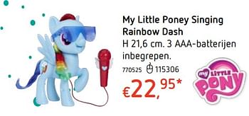 Promoties My little poney singing rainbow dash - My Little Pony - Geldig van 12/12/2018 tot 31/12/2018 bij Dreamland