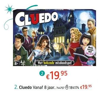 Promoties Cluedo - Hasbro - Geldig van 12/12/2018 tot 31/12/2018 bij Dreamland