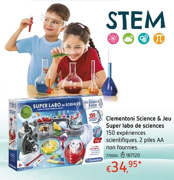 Promotions Clementoni science + jeu super labo de sciences - Clementoni - Valide de 11/12/2018 à 31/12/2018 chez Dreamland