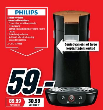 Promoties Philips senseo viva café senseo koffiemachine - Philips - Geldig van 10/12/2018 tot 16/12/2018 bij Media Markt