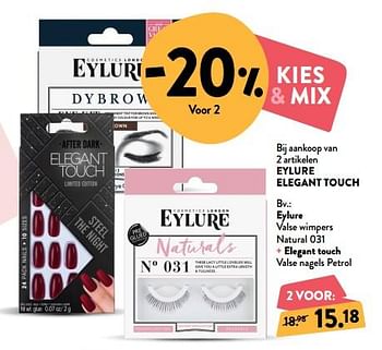Promoties Eylure valse wimpers natural 031 + elegant touch valse nagels petrol - Eylure - Geldig van 05/12/2018 tot 01/01/2019 bij DI