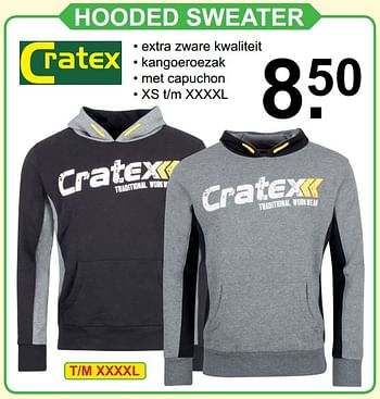 Promoties Hooded sweater - Cratex - Geldig van 02/12/2018 tot 22/12/2018 bij Van Cranenbroek